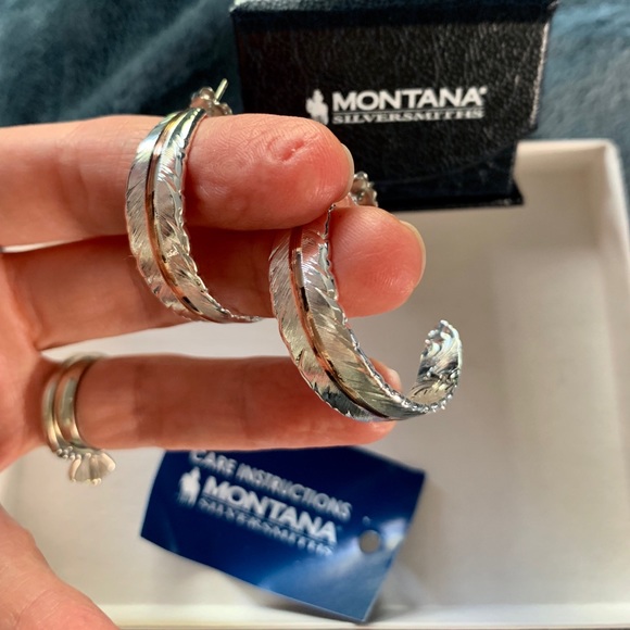 Goddess FEATHERS Hoop earrings NEW, gorgeous ✨ - Picture 5 of 8